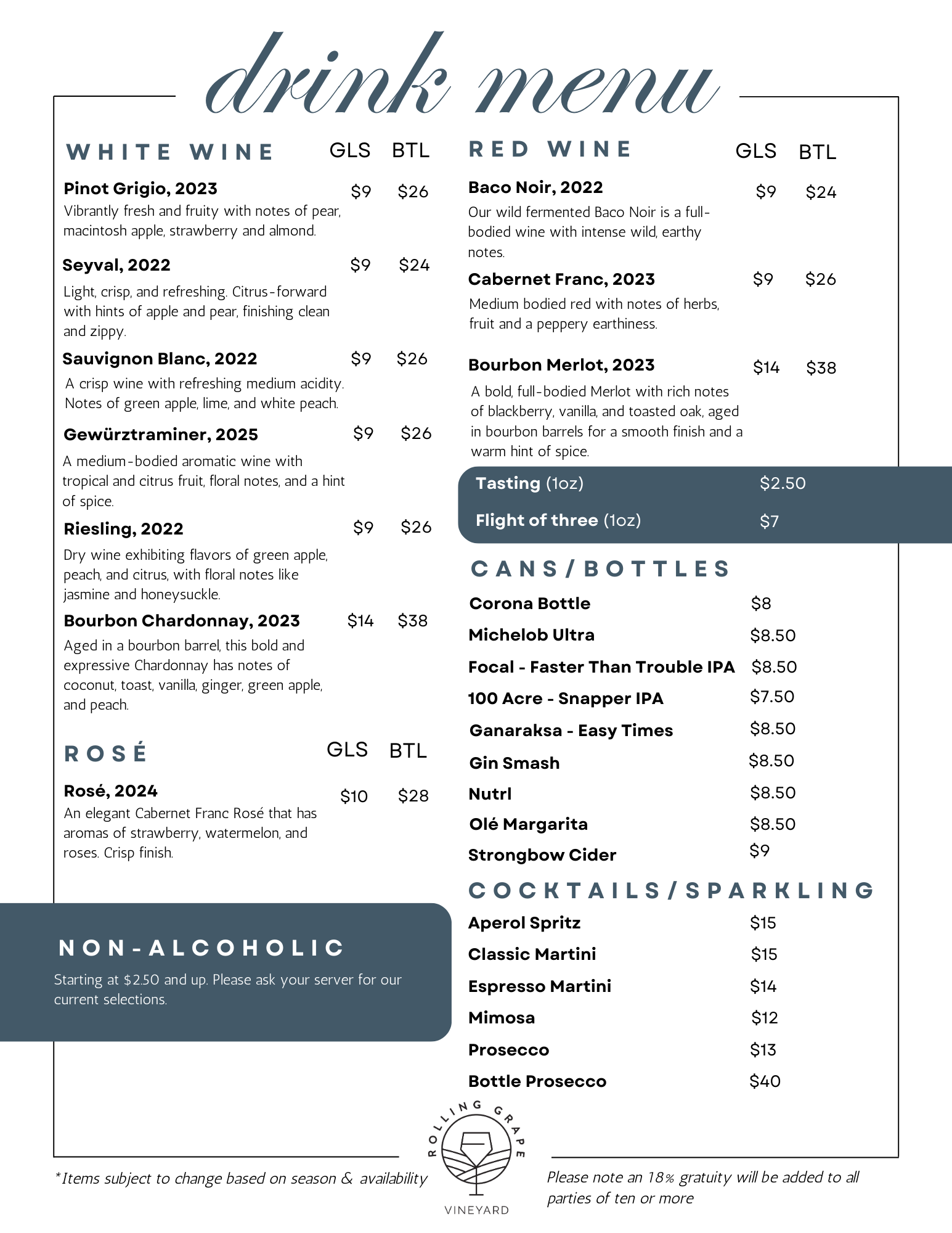 Drink Menu