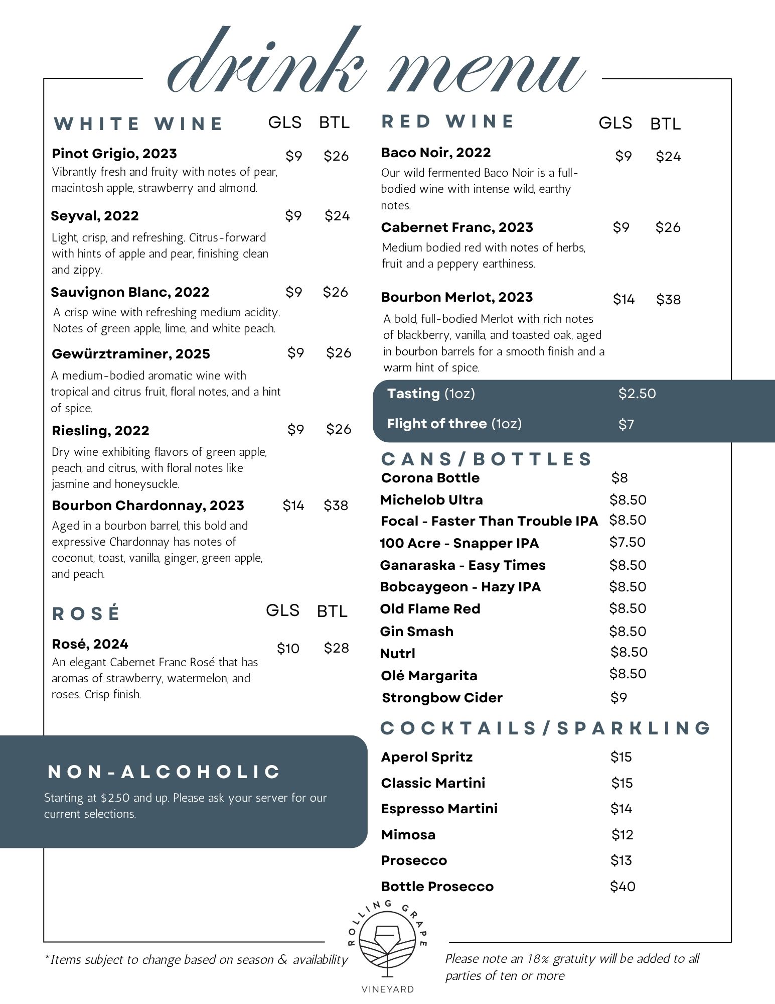 Drink Menu