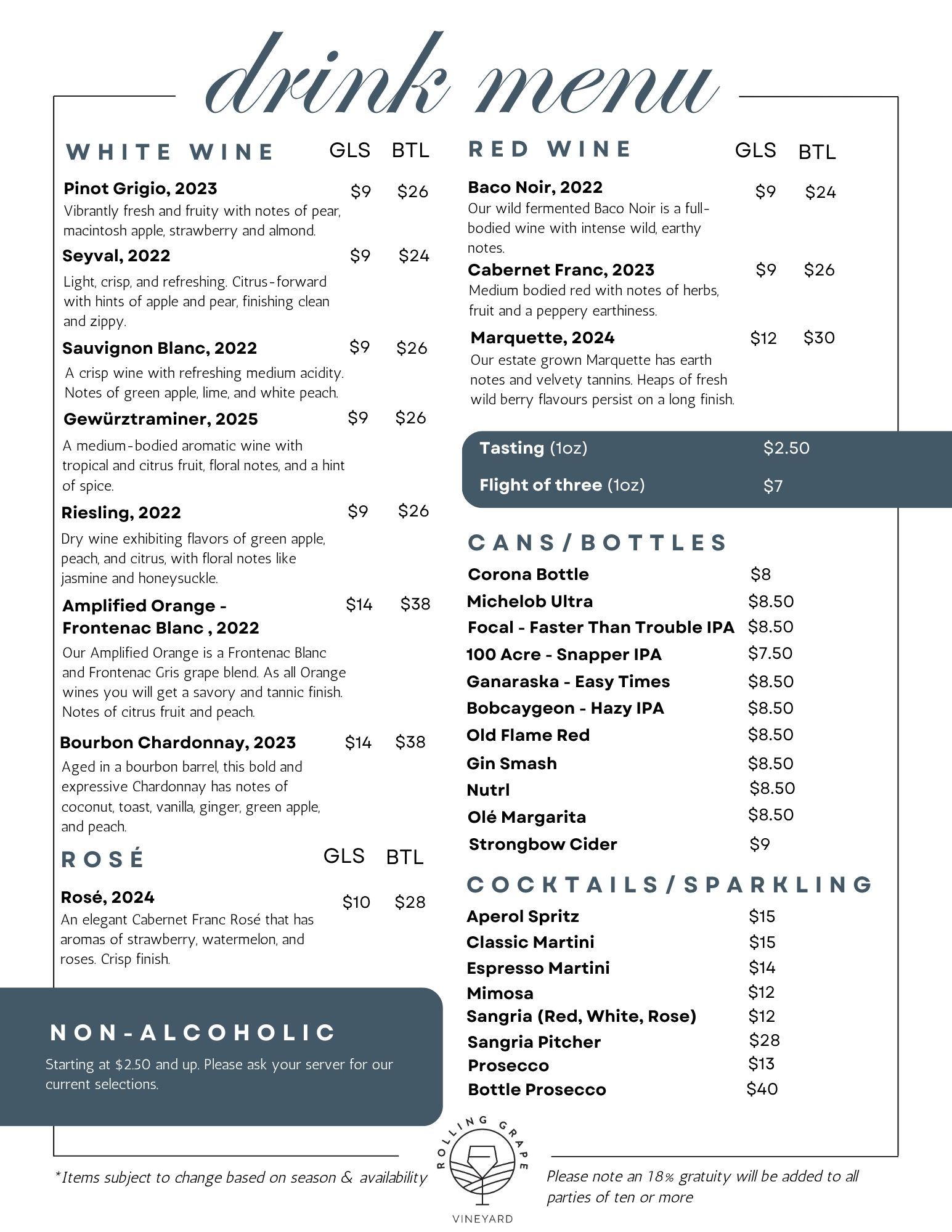Drink Menu